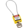 Safety Padlocks - Compact Cable, Yellow, KD - Keyed Differently, Steel, 108.00 mm, 1 Piece / Box